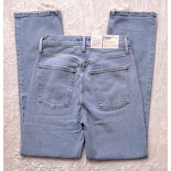 NWT AGOLDE High-Rise Stovepipe Jean Limited Edition in Destination - Picture 16 of 16